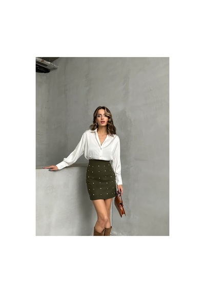Verymoda Noktalı Etek F1627 Haki