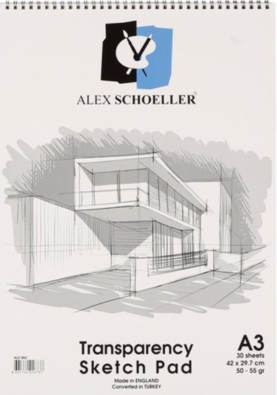 Alex Schoeller Schoeller Eskiz Blok Transparan Spiralli A3 50-55G