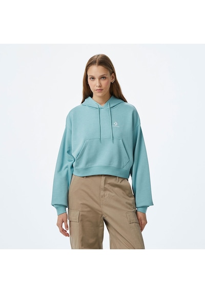 Converse Chuck Taylor Boxy Kadın Mavi Kapüşonlu Sweatshirt Mavi