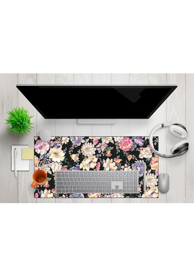 Mikrofiber Dekoratif Mouse Pad, 7mm Kalınlık, Kaygansız Taban, Leke Tutmaz, Su Geçirmez, Ofis Aksesuarı Siyah Pembe, 40x80cm Sku: Mır8690010094445