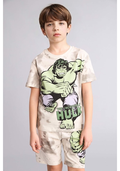 DeFacto Erkek Çocuk Marvel Comics Pijama Takımı Kısa Kollu Üst Beli Lastikli Şort E0344A825SMER188