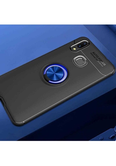Huawei P Smart 2019 Kılıf Zore Ravel Silikon Kapak Siyah-Mavi