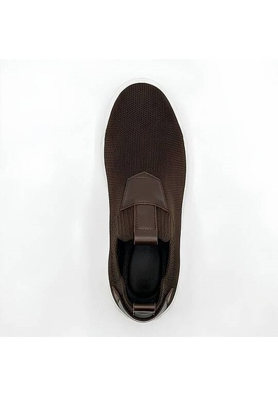 Daytex 4224 Erkek Slip-on - Full Triko Örgü Termo Taban Sneaker Kahverengi