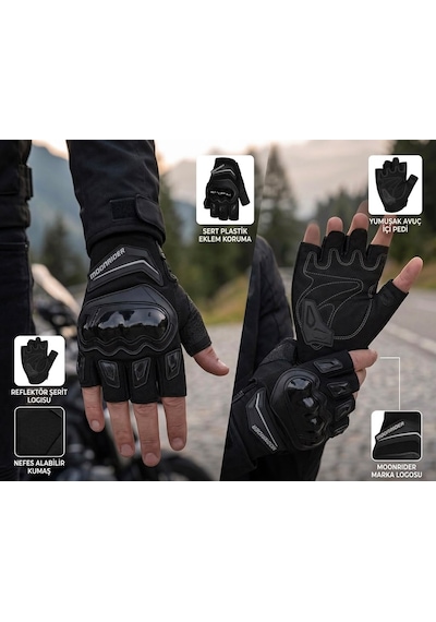 Moonrider Motosiklet Eldiveni Korumalı Unisex Yarım Parmak Eldiven En 13594 Sertifikalı Yazlık Nefes Alır Dokunmatik Uyumlu Kaydırmaz Koruyucu Motor Eldiveni Mr-g10 Siyah Moonrider Motosiklet Eldiveni Korumalı Unisex Yarım Parmak Eldiven En 13594 Sertifikalı Yazlık Nefes Alır Dokunmatik Uyumlu Kaydırmaz Koruyucu Motor Eldiveni Mr-g10 Siyah
