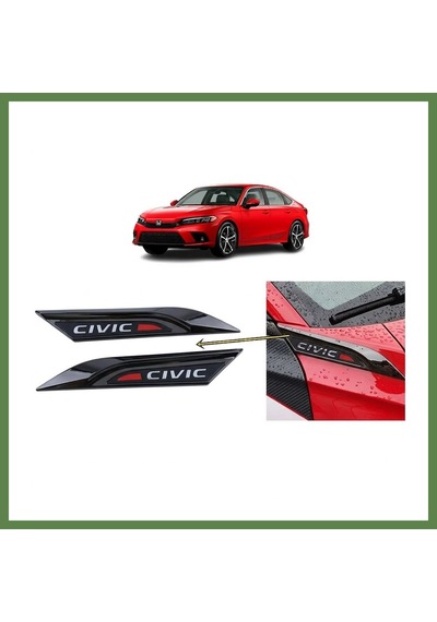Bezos Honda Civic Fe1 2022 Ve Sonrası Uyumlu Çamurluk Üstü Ventil Dekoru Seti Parlak Siyah Hb006