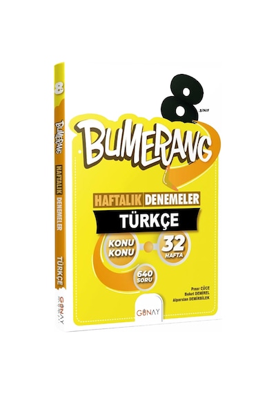Günay Yayınları 8. Sınıf Türkçe Bumerang Haftalık Deneme
