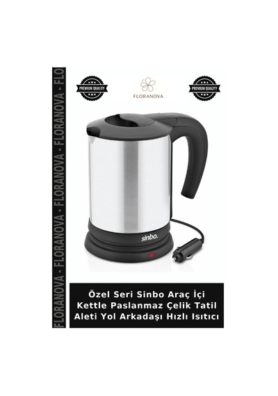 Özel Seri Sinbo Araç İçi Kettle Paslanmaz Çelik Tatil Aleti Yol Arkadaşı Hızlı Isıtıcı