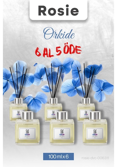 Orkide 6 Al 5 Öde, Rosie Çubuklu Oda Kokusu 100 Ml Fresh
