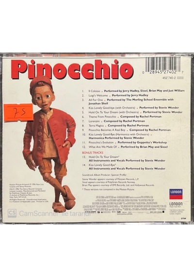 Pinocchio Soundtrack Cd