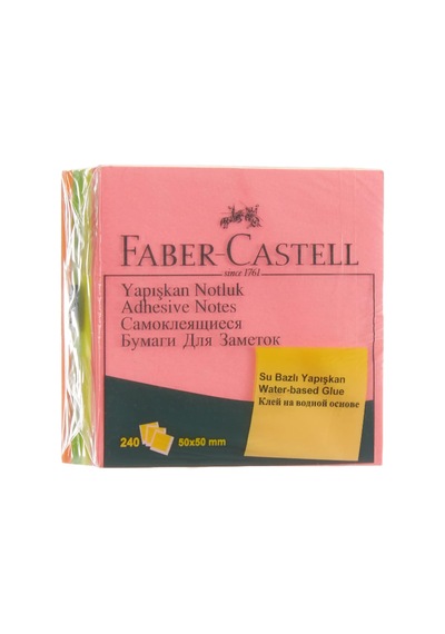Faber-castell Yapışkan Notluk 50x50mm, Karışık Fosforlu Renkli Mini Küp