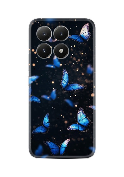Xiaomi 15t Kılıf Limited Resimli Uçuşan Mavi Kelebekler 226