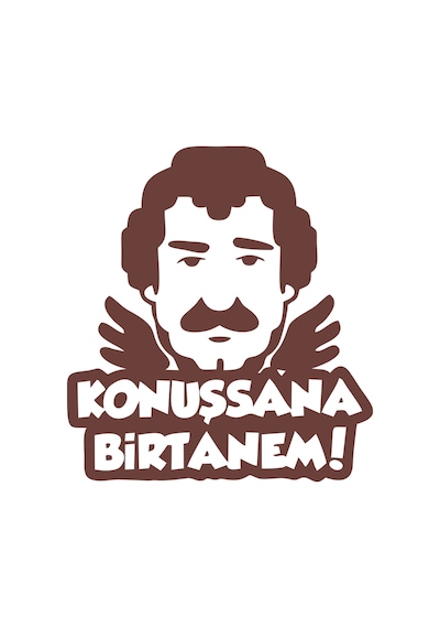 Müslüm Gürses Silüet Araba Sticker 17x17 Cm Kahverengi