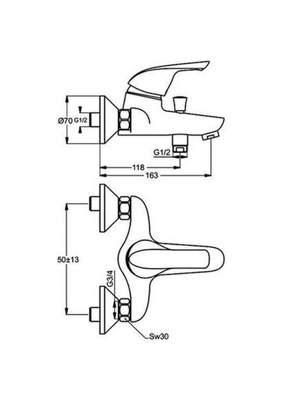 Ideal Standard Ceraplan Banyo Bataryası - B3697aa- Krom