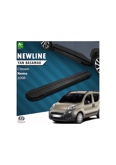 S-dizayn Citroen Nemo Newline Siyah Yan Basamak 173 Cm 2008 Üzeri