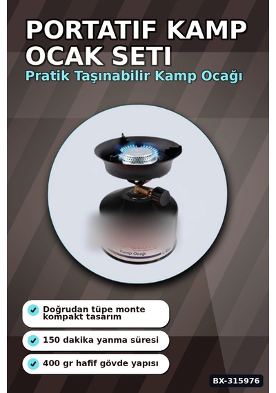Portatif Kamp Ocağı - 220 Gr Çakmak Gazı Tüpü Uyumlu, Doğa Ve Piknik Tipi Bx-315976 Çok Renkli
