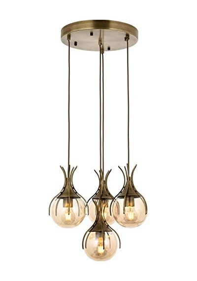 Eskitme Kaplama Modern Avize E27 Metal Cam 62cm Çok Renkli
