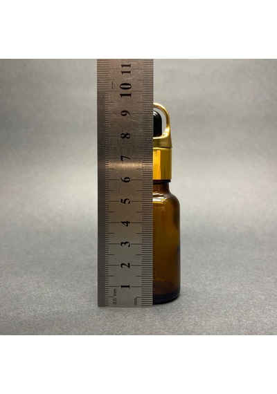 Amber Cam Damlalıklı Şişe Sepet Model Metalik Kapak  20 ML