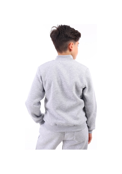 Toontoy Erkek Çocuk Nakışlı Hırka Gri Melanj