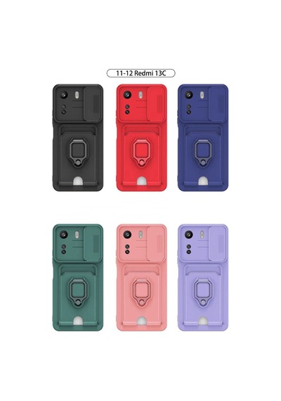 Xiaomi Redmi 13c Kılıf Zuma Kartvizitli Yüzüklü Silikon