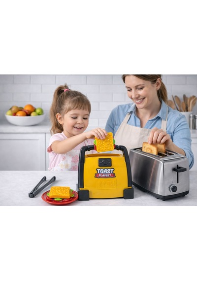 Oyuncak Tost Makinesi Seti Sarı 01