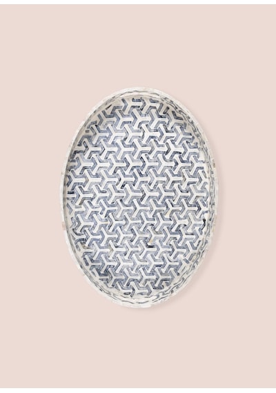 The Mia Sedef Oval Tepsi 50x36x6 Cm Tlc0094 Lacivert