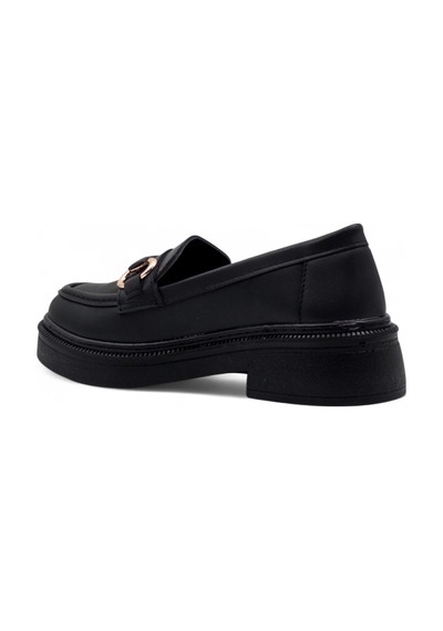 White Angel Toka Detaylı Kadın Loafer Ayakkabı Siyah