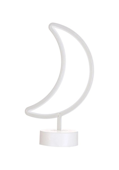 Dekoratif Pilli Ay Tasarımlı 3d Neon Led Masa Ve Gece Lambası 5468 Çok Renkli