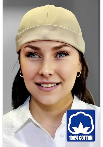 Unisex %100 Pamuklu Docker Şapka Bej