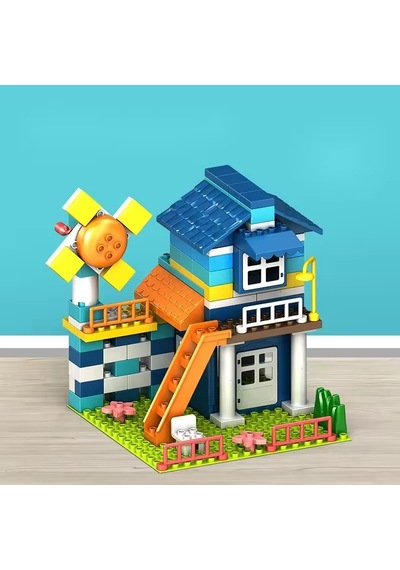 Rüzgar Türbinli Kasaba Evi 140 Prç. Blok Seti
