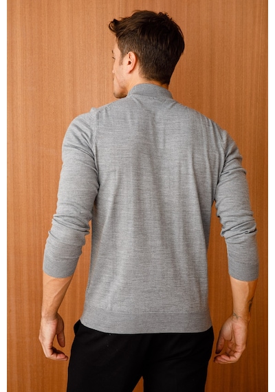Desen Triko Erkek Basic Yarım Balıkçı İnce Triko Kazak 02421604 F Füme