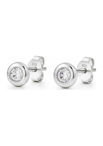 Servi 925 Ayar Gümüş Nova 6 Mm Tektaş Küpe-312