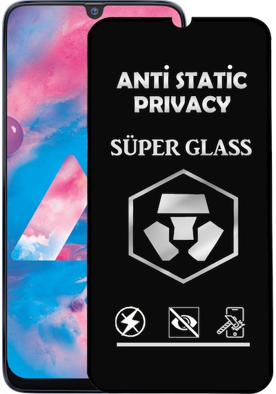Samsung Galaxy Uyumlu M30 Tam Kaplayan Anti Statik Hayalet Süper Temperli Cam Ekran Koruyucu