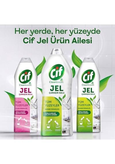 Cif Jel Tüm Yüzeyler için Çamaşır Suyu Katkılı Çiçek Ferahlığı 4 x 750 ML