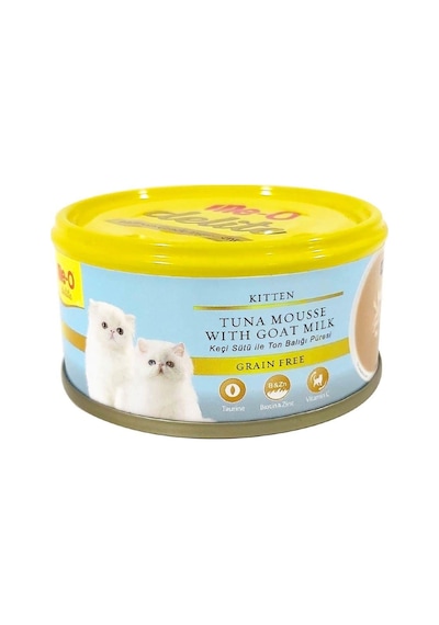 Me-O Delite Ton Balık ve Keçi Sütü Tahılsız Konserve Yavru Kedi Maması 3 x 80 G