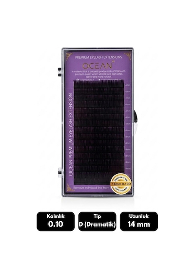 Ocean 0.10d Dramatik Kıvrım 14 Mm Soft Eyelash Doğal İpek Kirpik 16'lı