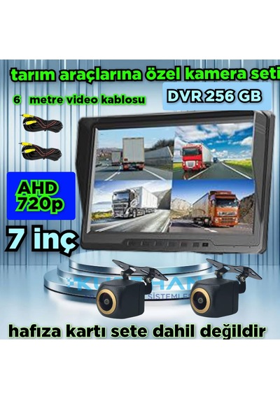 7 İnç Dvr Ekran 2 Adet 170'' Balık Gözü Lens Ahd 720p Kamera