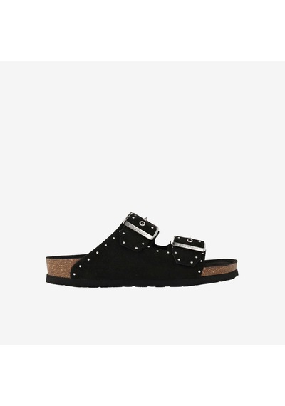 Terlik Kadın G105592 Genuins Honolulu Lead Velour Black siyah