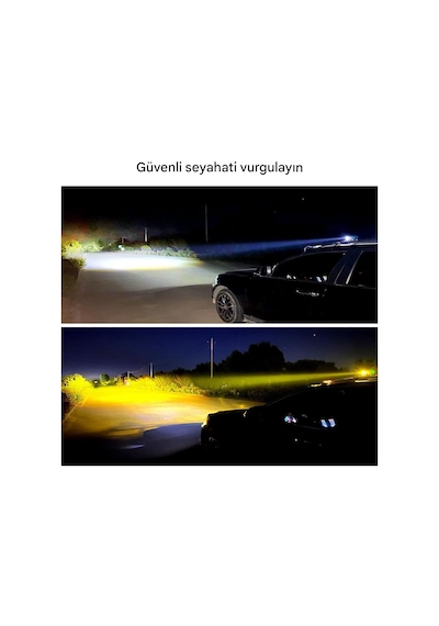 1 Adet Motosiklet Scooter Atv Uyumlu Mercekli Sis Farı Sarı-beyaz Çift Renk 12v 50w