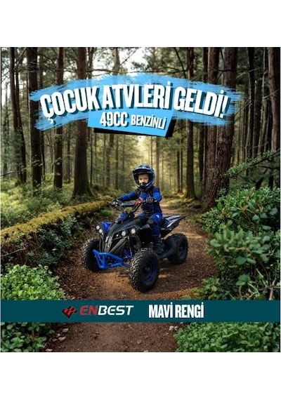 Enbest 49 Cc Benzinli Çocuk Atv 4-12 Yaş Mavi
