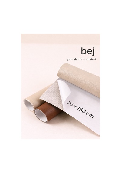 Extra Yapışkanlı Suni Deri - Bej 70x150 Cm Bej