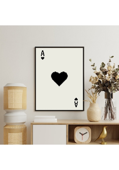 Siyah Kartlar Duvar Tablosu Çerçeveli 3'lü Set Siyah Renk 35 X 50 Boyut/ebat