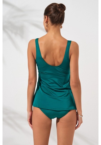 Pierre Cardin Kruvaze Formlu Tankini Takım Yeşil 231501 Yesıl