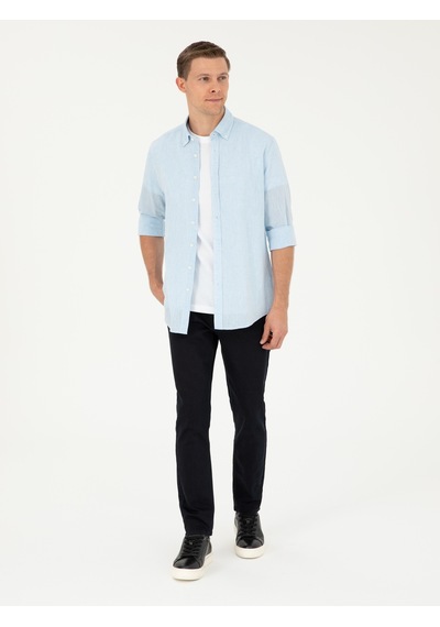 Cacharel Koyu Lacivert Slim Fit Pamuklu Jean Pantolon