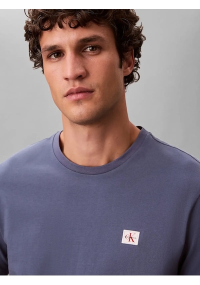 Calvin Klein Ss Badge 30s Jersey, Xl7 Mavi Erkek T-shirt