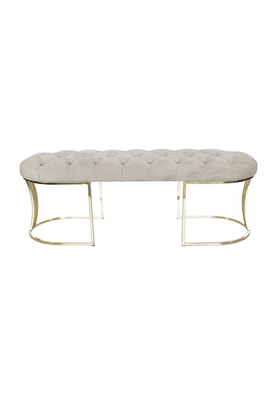 VİEGO GOLD KREM-Kapitoneli Model Puf&Bench&Koltuk-Oturak-Uzun Makyaj Puff-Yatak Odası Ucu&Önü