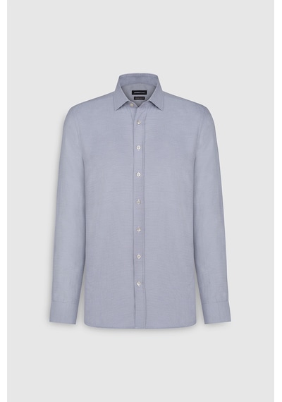 AC&Co / Altınyıldız Classics  Erkek Beyaz Lacı Pamuklu Slim Fit Dar Kesim Klasik Yaka Armürlü Gömlek Beyaz Lacı
