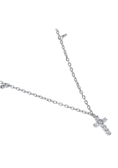 Kadın Taşlı Haç Detay Minimal Gümüş Halhal Silver