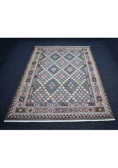 Zehra Abla Halı Vintage El Dokuma Pastel Cerit Yörükleri Meşhed İran Yün Kilim 7405 Çok Renkli