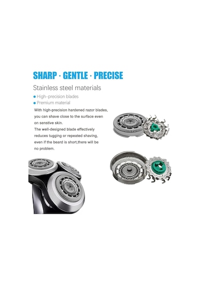 Philips Norelco 6000 Serisi 6000 İçin Yedek Bıçaklar İle Uyumlu Sh60 Yedek Başlıklar Philips Serisi 6000 Tıraş Makinesi S6810/82, S6850/85, S6880/81, Yükseltilmiş Sh60 Kafaları İçin Yedek Başlıklar