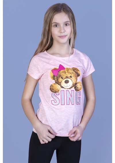 Toontoy Kids Toontoy Kız Çocuk Ayıcıklı Sıng Baskılı Tişört Pembe Melanj Toontoy Kids Toontoy Kız Çocuk Ayıcıklı Sıng Baskılı Tişört Pembe Melanj